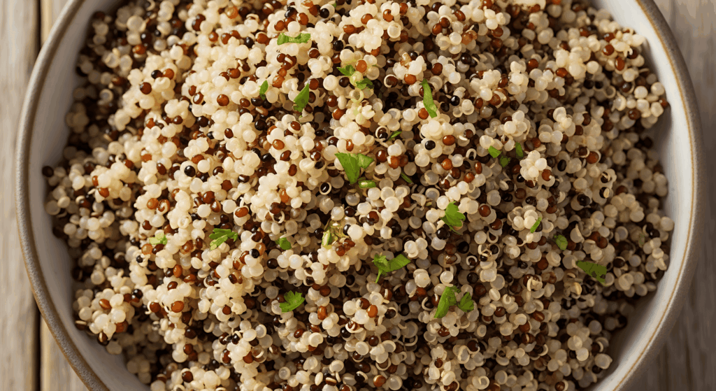 Quinoa cocida tricolor proteína completa superalimento