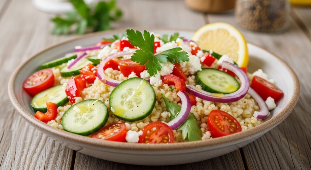 Receta ensalada fonio quinoa versatilidad cocina
